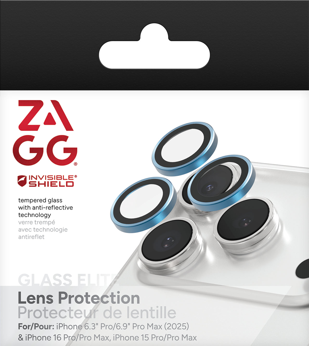 ZAGG Displayschutz (Panzerglas), Anti-Fingerprint – für iPhone 17 Pro/17 Pro Max/16 Pro und andere – 3er-Pack