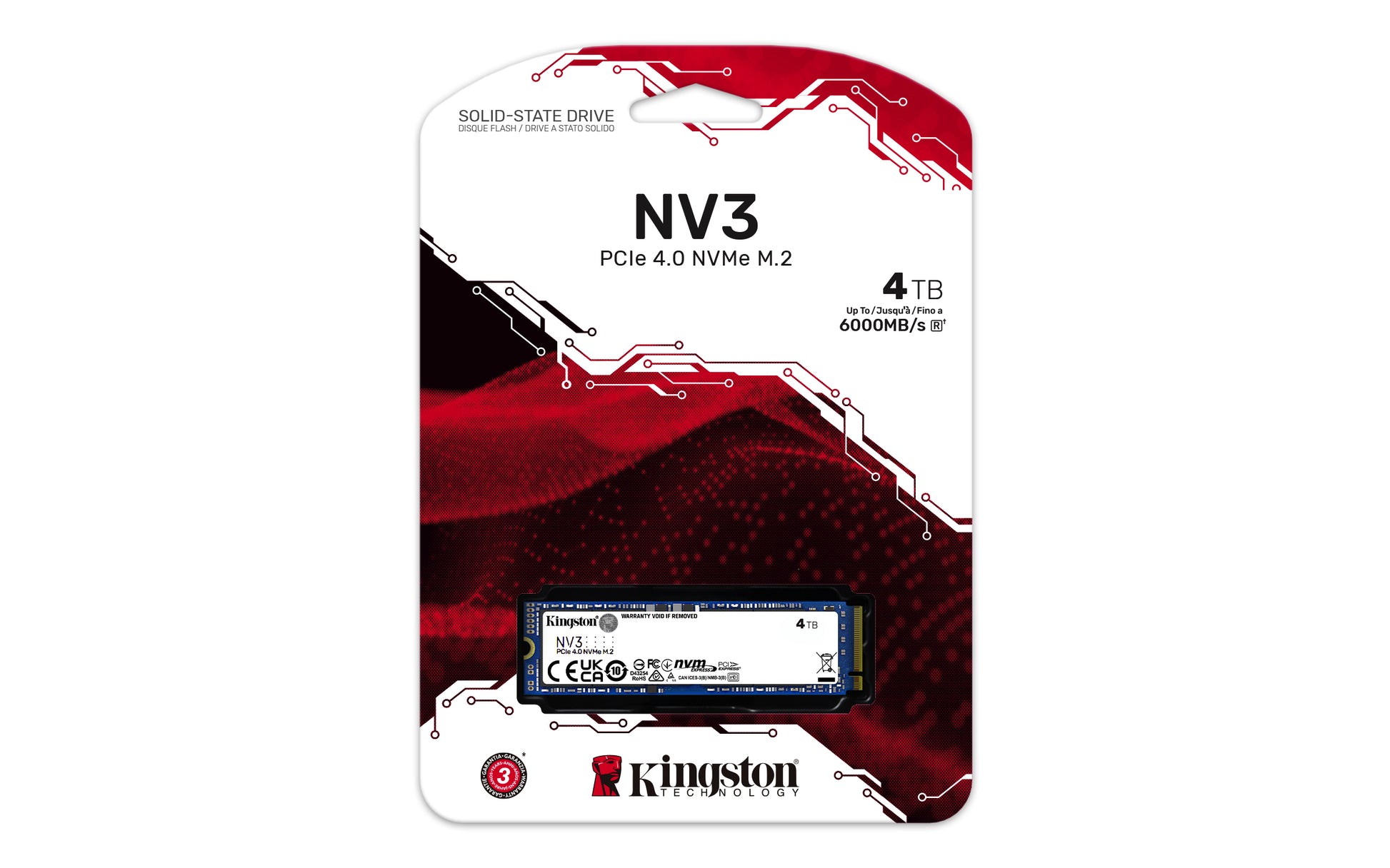 Kingston NV3 – 4000G, 4 TB, M.2 2280 NVMe SSD