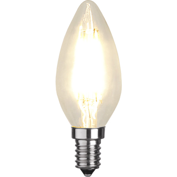 Star Trading LED-Leuchtmittel E14 Kerzenform – Warmweiss 2700 K, 470 lm, 4,2 W – IP44 – Transparent, Glas
