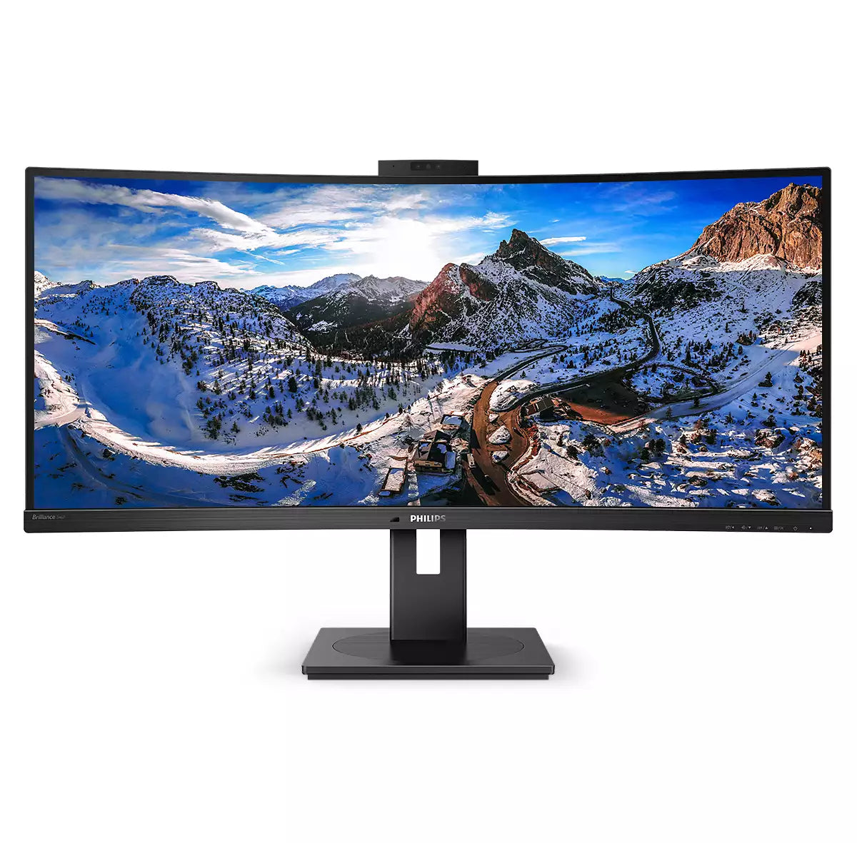 Philips 346P1CRH – Monitor, 34", 100 Hz, 500 cd/m², USB-C, Daisy Chain, KVM, Webcam, VESA 100 × 100, Schwarz