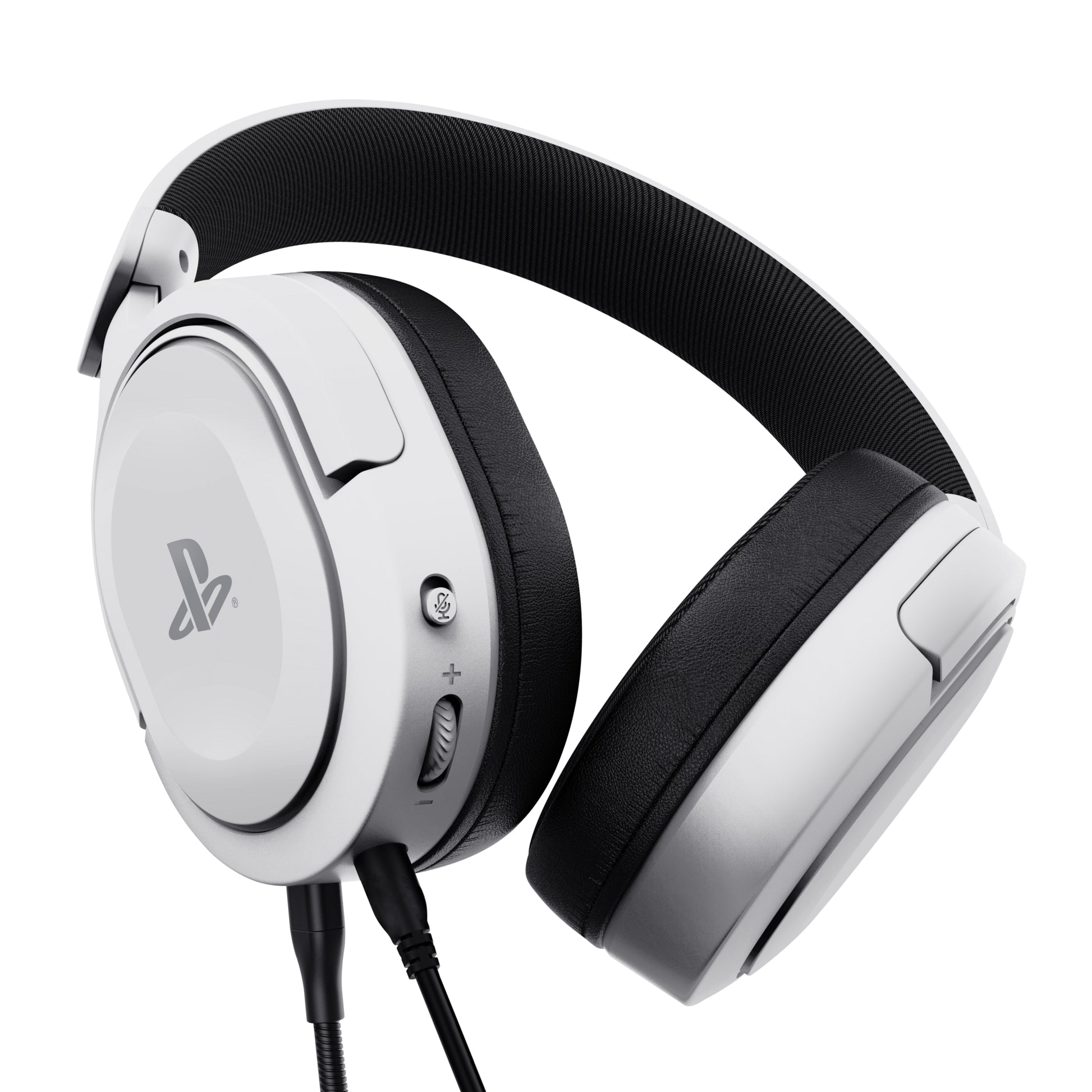 Trust GXT498W Forta – Gaming-Headset Over-Ear – 3,5 mm Klinke, abnehmbares Mikrofon – Weiss – für PS5/PS4/PC