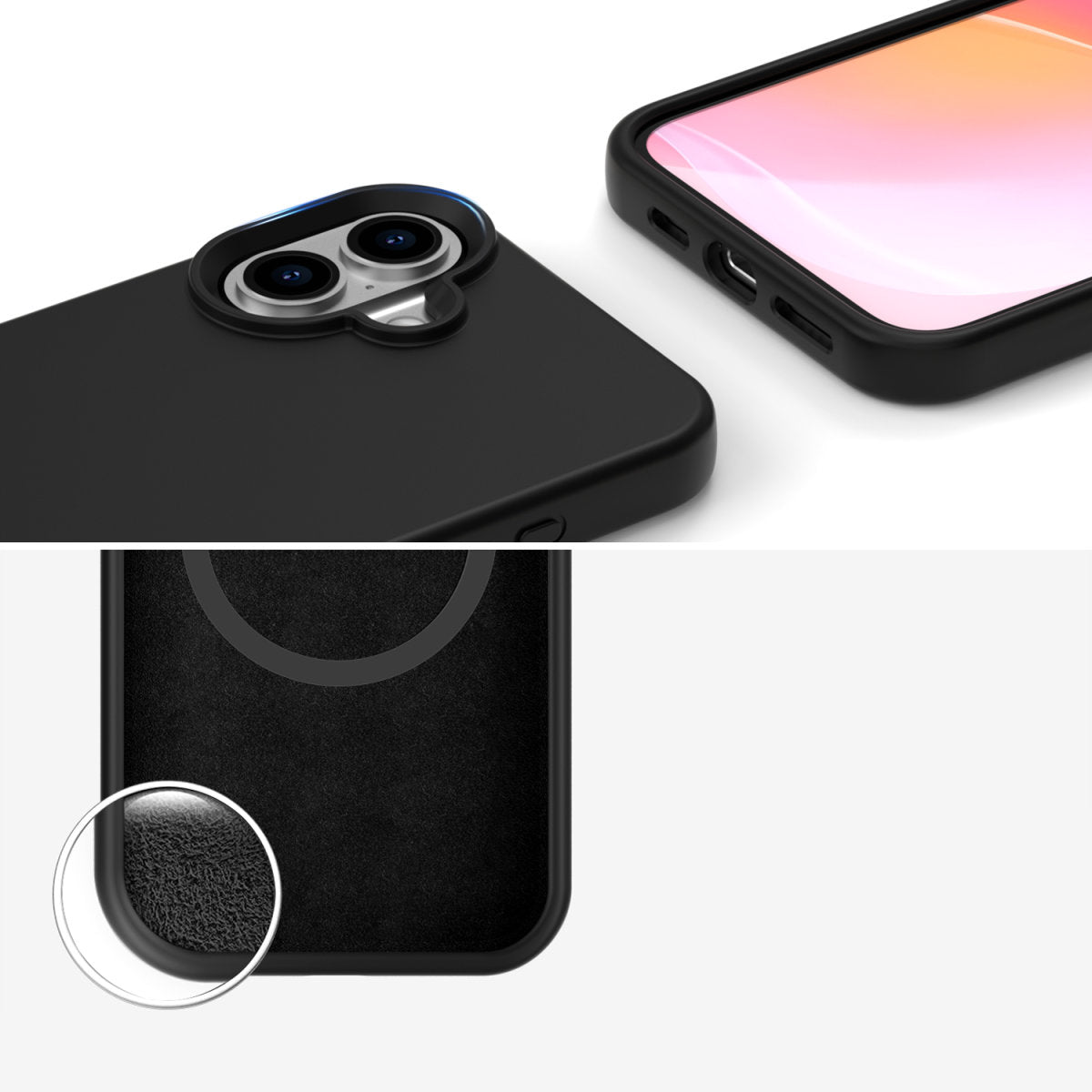 4smarts Backcover – für Apple iPhone 16, MagSafe, Silikon, Schwarz