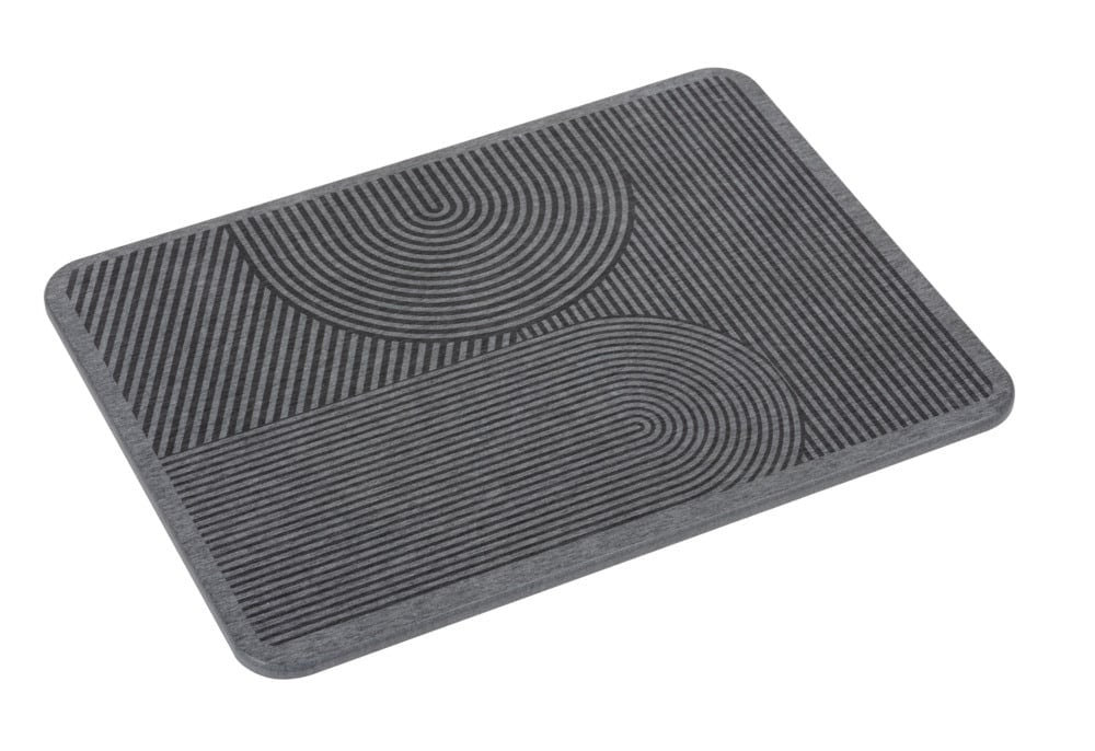 Wenko – Abtropfmatte 40 × 30 × 0,9 cm, Silikon, Grau