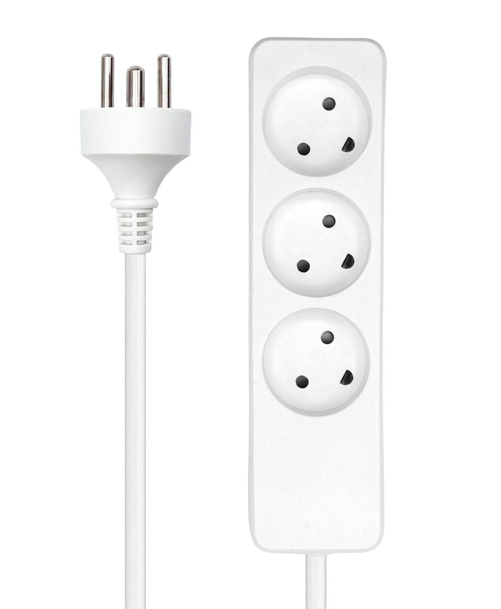 Microconnect Steckdosenleiste – 3× Typ K, 5 m, ohne Schalter, mit Kindersicherung, Weiss