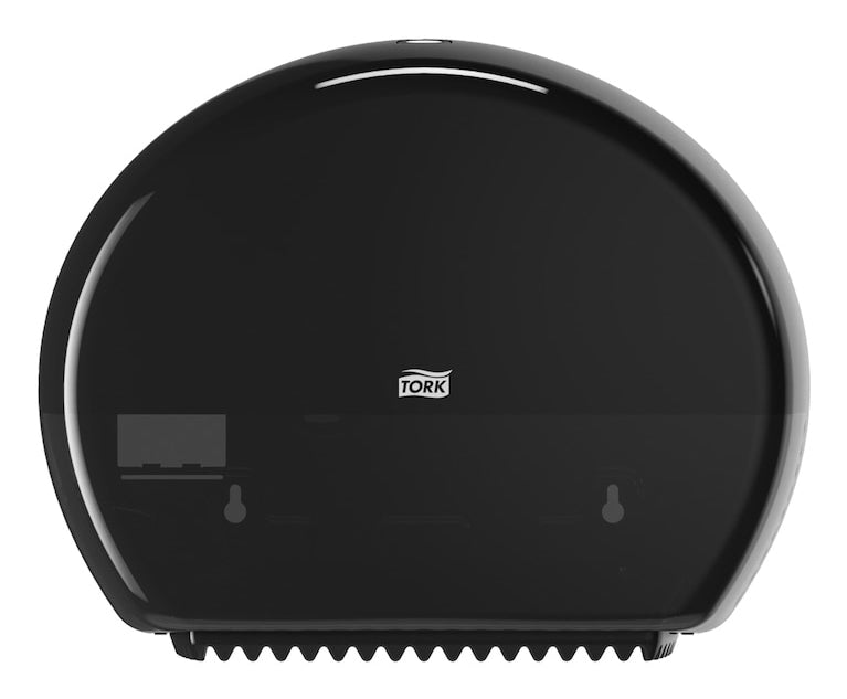 Tork Toilettenpapierspender – Kunststoff, Schwarz, Mini Jumbo (T2), Abschliessbar, 13,2 × 34,5 × 27,5 cm