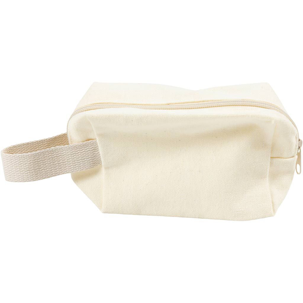 Creativ Company Kosmetikbeutel – 1 Fach – 140×100×50 mm – Weiss – Baumwolle – 1 Stk.
