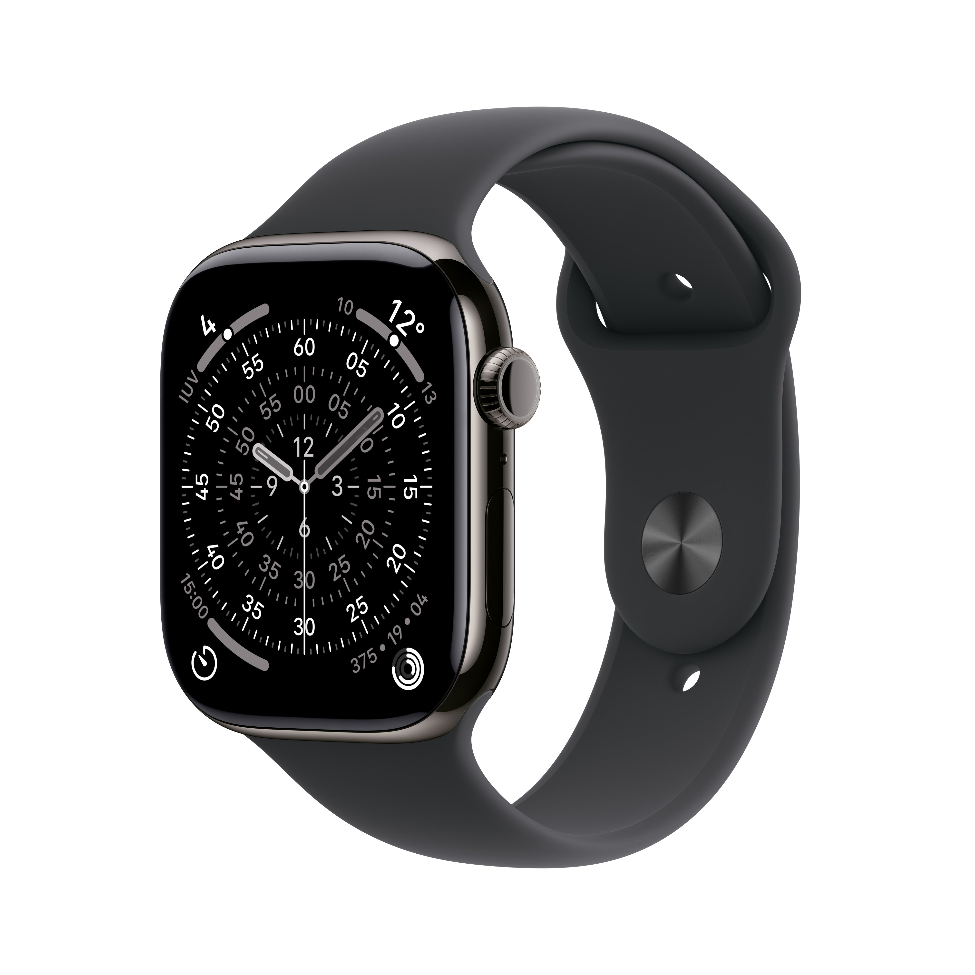 Apple Watch S11 – Smartwatch – 46 mm, LTE, OLED, 50 m, Slate Titanium, Schwarz, M/L, Sportarmband