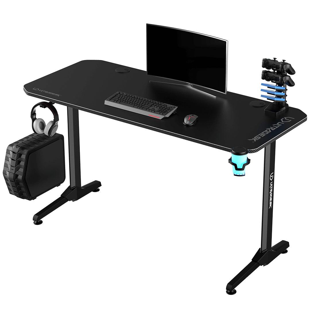 Ultradesk Frag Gaming-Tisch – 140 × 60 cm, schwarz, Metall