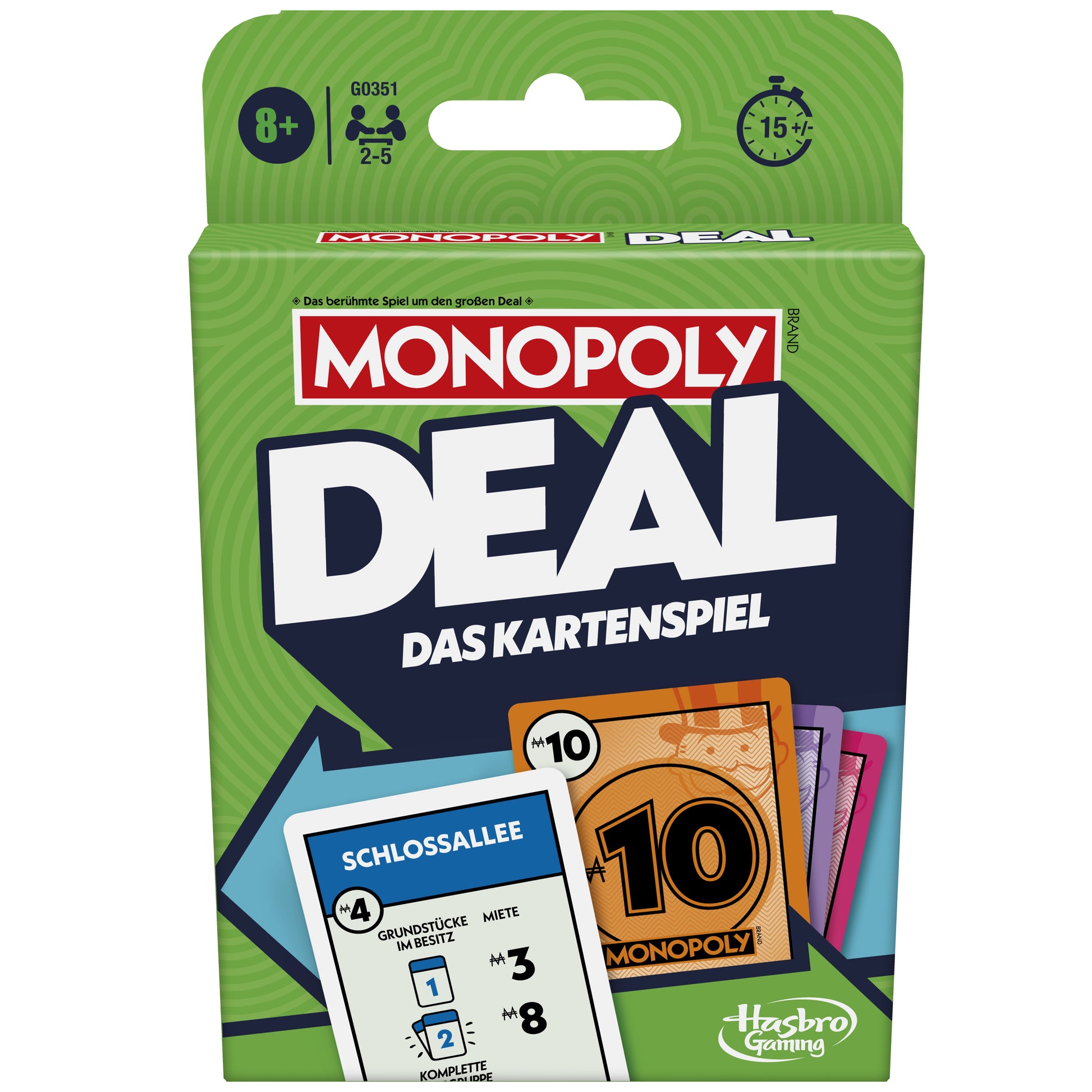 Hasbro Gaming Monopoly Deal – Kartenspiel, 2–5 Spieler, ab 8 Jahren, 15 Min., DE
