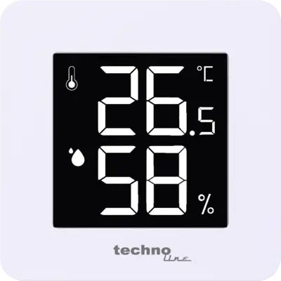 Technoline WS 9475 – Wetterstation, Funk, innen, Temperatur & Luftfeuchtigkeit – weiss