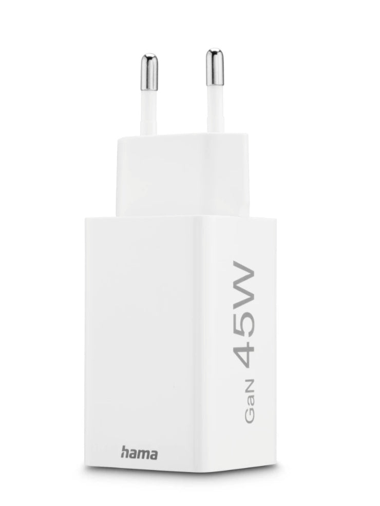 Hama 00201995 USB-Ladegerät 45 W – USB-C×1, USB-A×2 – PD 3.0, QC 3.0, GaN – Weiss