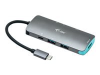 i-tec Metal Nano Dockingstation – USB-C, 1× HDMI, 3× USB-A, 100 W PD, SD/microSD, für Windows/Mac/Linux