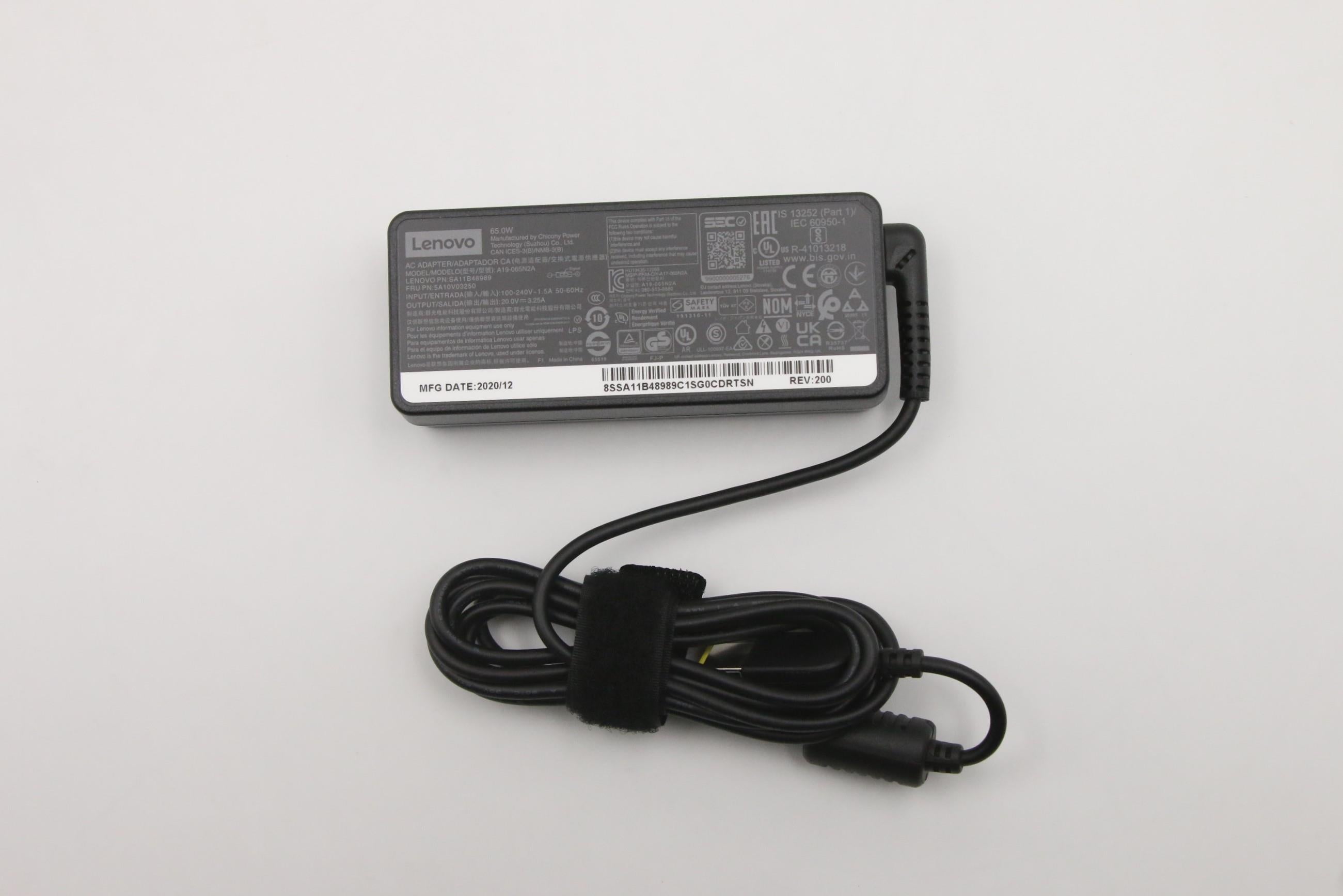 Lenovo 5A10V03250 Netzteil 65 W – 20 V – für Laptop – schwarz