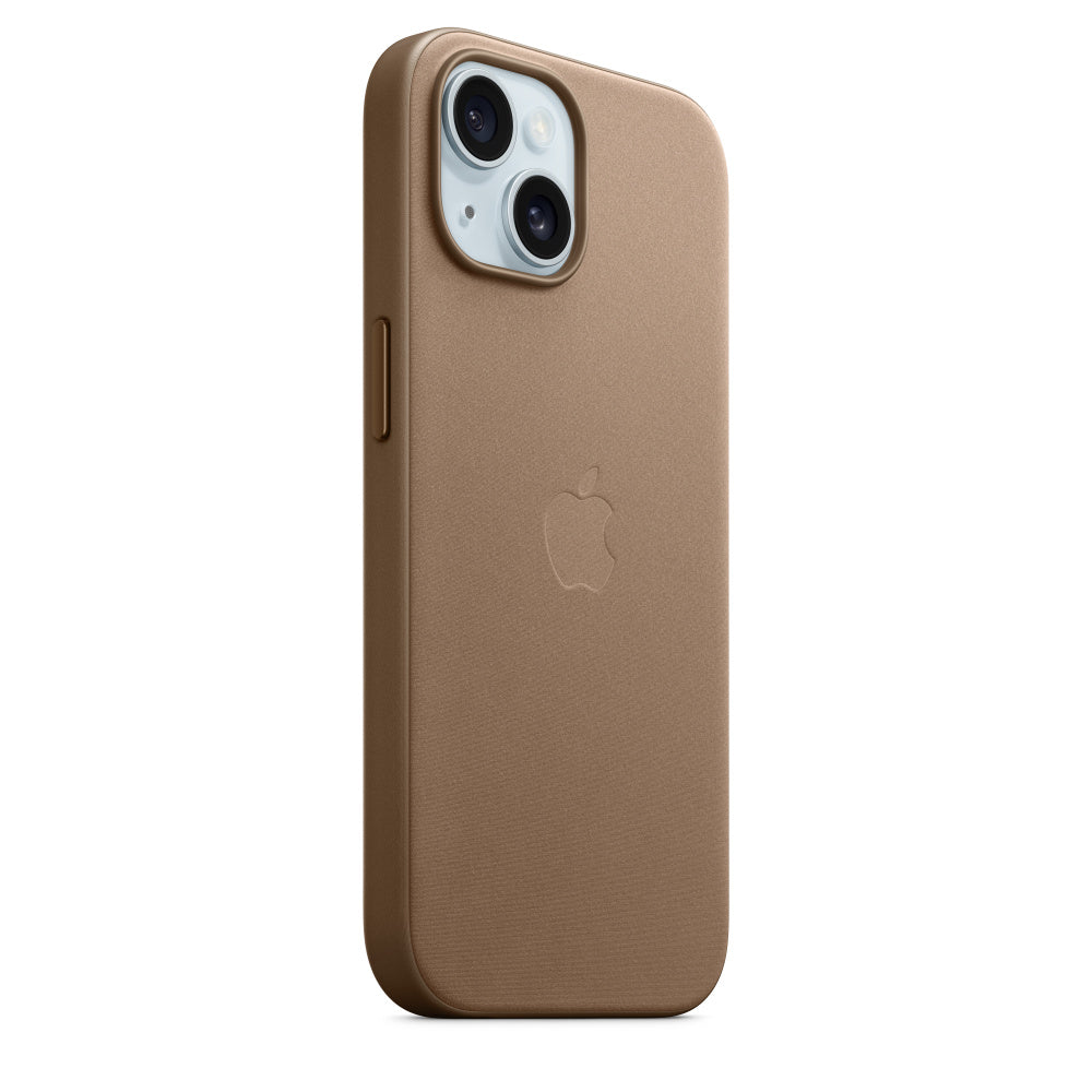 Apple Backcover FineWoven – für Apple iPhone 15 – Taupe – Feintwill – MagSafe-kompatibel