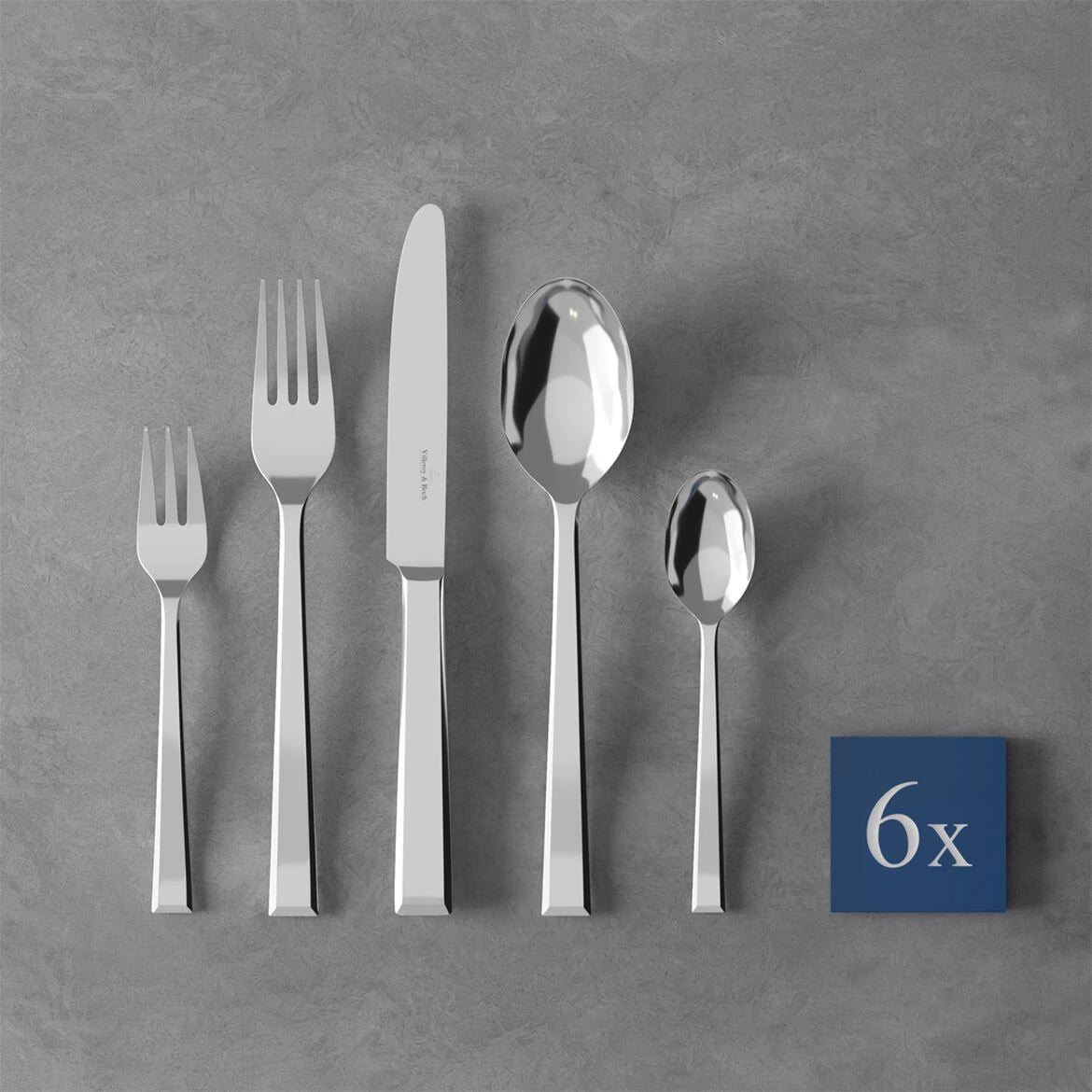 Villeroy & Boch Victor Tafelbesteck Set – Edelstahl, Silber, spülmaschinenfest, 30 Stk.