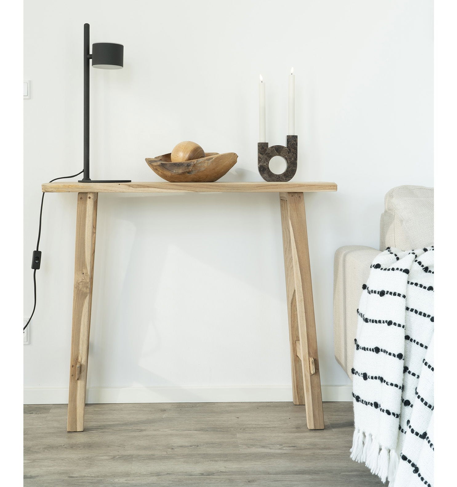 House Nordic Schale – Teakholz, Natur – Ø 30 × 10 cm
