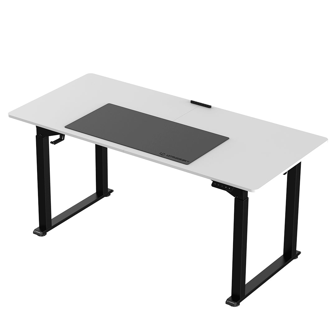 Ultradesk Uplift Gaming-Tisch – 160 × 75 cm, höhenverstellbar, weiss/schwarz, Stahl