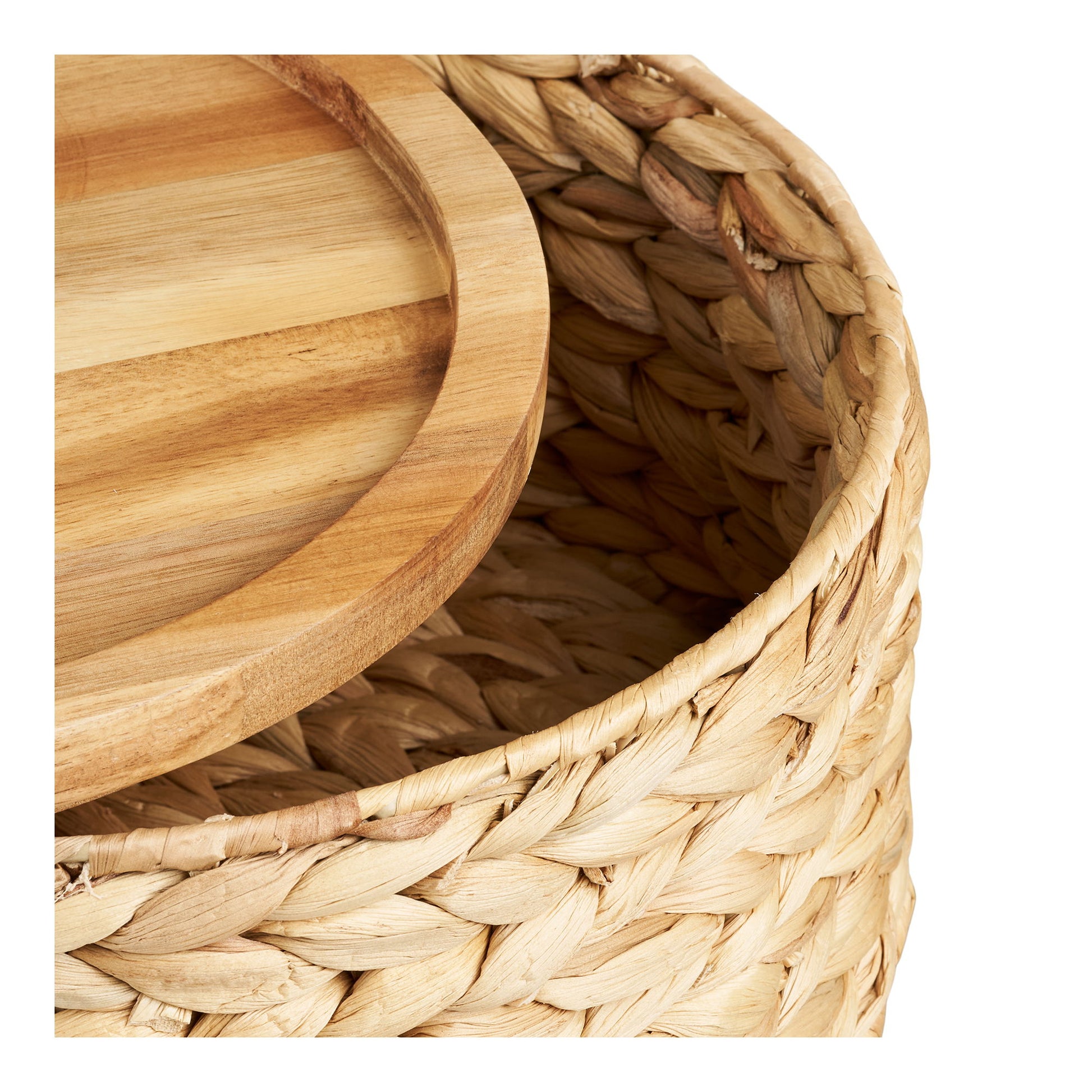 House Nordic Aufbewahrungskorb 3er Set – Wasserhyazinthe – Beige – 300 × 150 × 300 mm