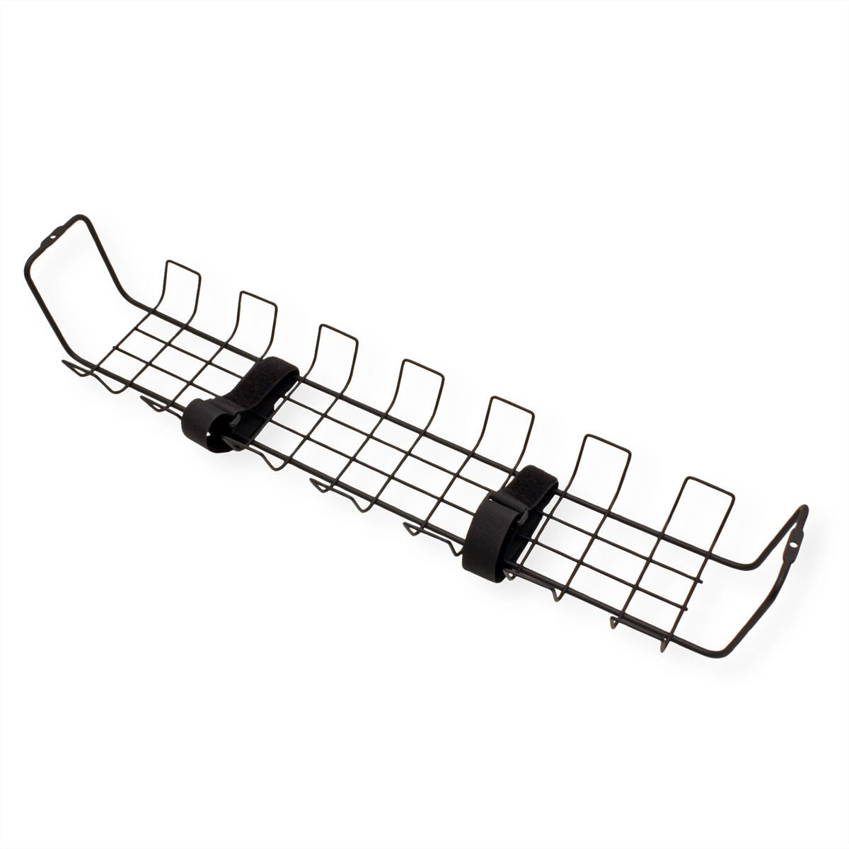 ROLINE Untertisch-Kabelwanne – 600 × 132 × 99 mm – Schwarz, Untertischmontage, 2 Stk.
