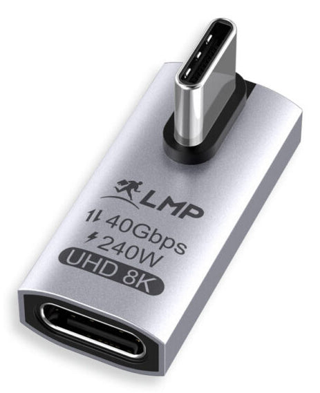 LMP 28212 Winkel-Adapter USB-C zu USB-C – 8K (7680 × 4320) @ 60 Hz, USB4 (40 Gbit/s), PD 240 W – Silber