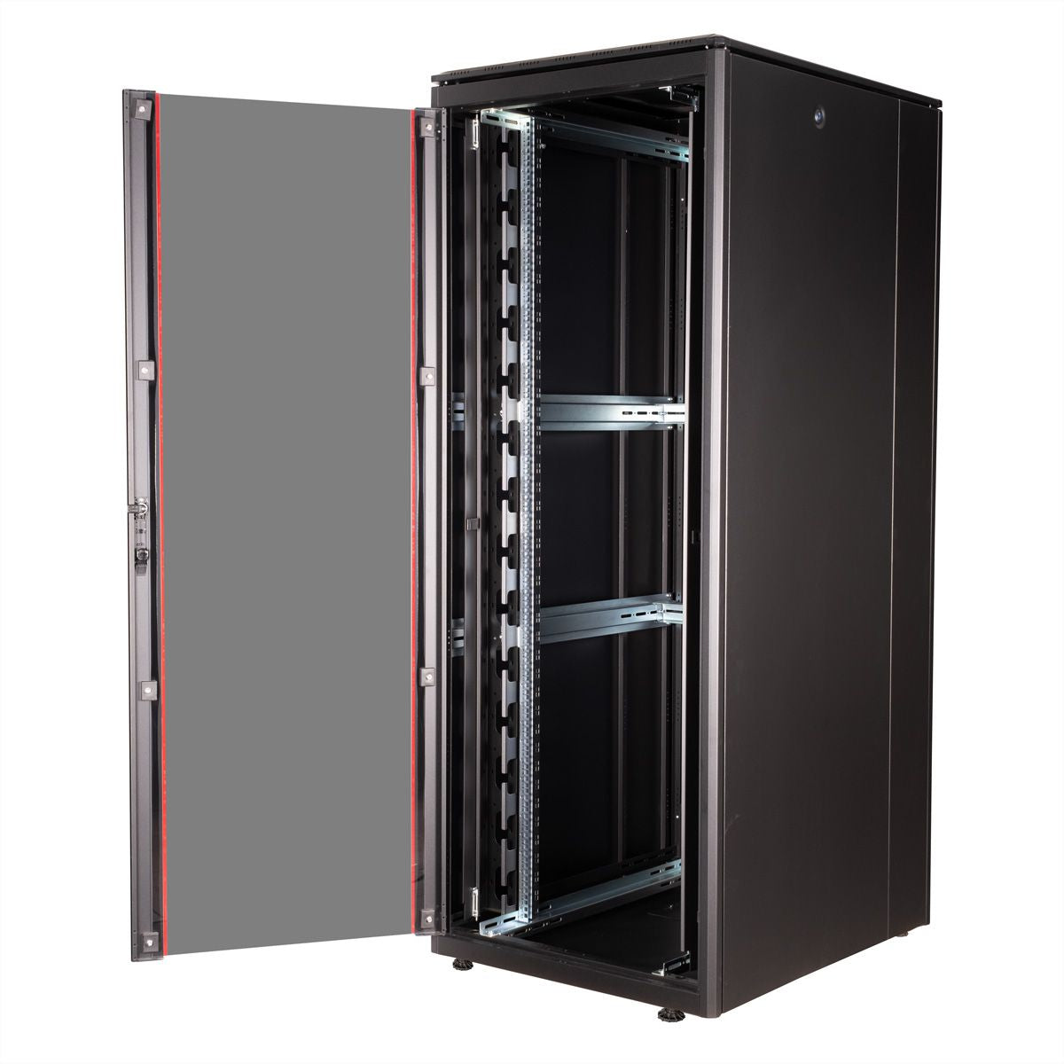 ROLINE Pro – 19" Netzwerkschrank 42U, IP20, abschliessbar, 800 × 1000 × 2053 mm, schwarz, Stahl