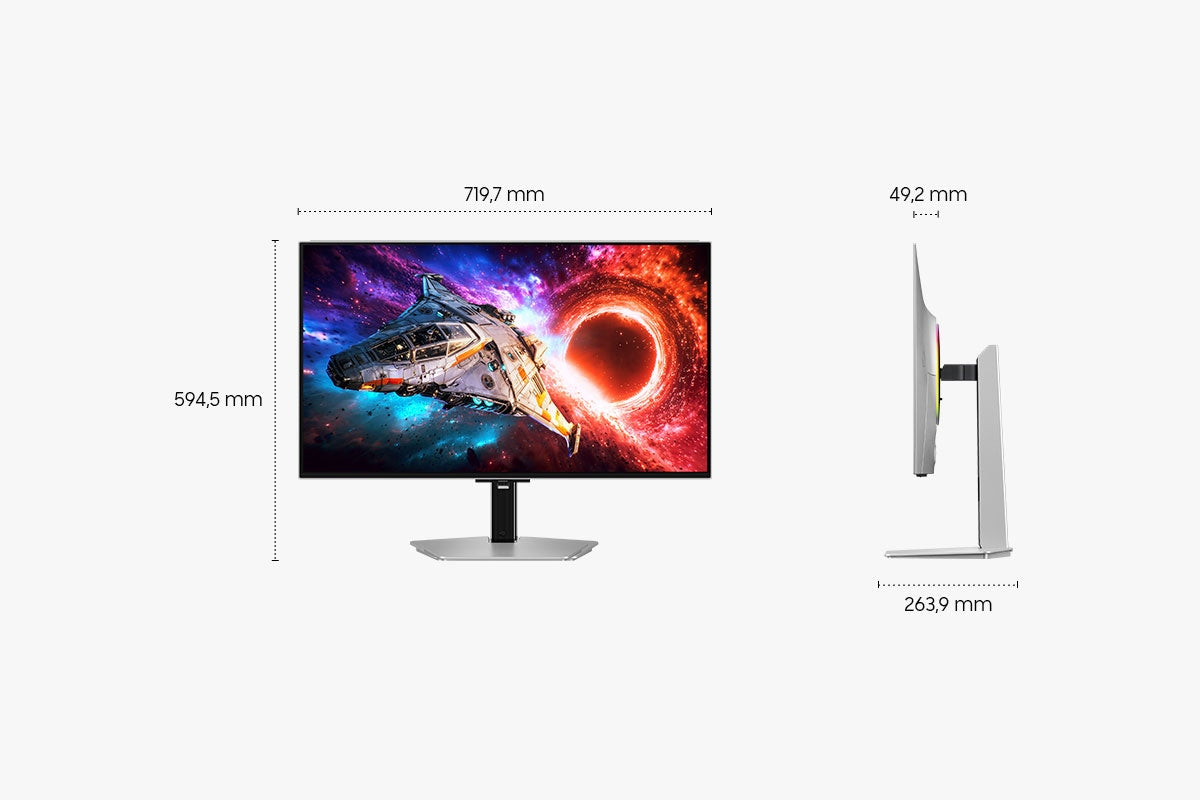 Samsung Odyssey G80HF – 32", 3840 × 2160 (4K), OLED, 240 Hz, USB-C 98 W, DisplayHDR True Black 500