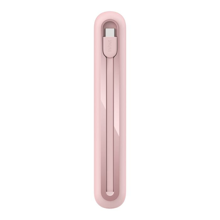 Belkin Powerbank 20000 mAh, PD 30 W, mit integriertem USB-C-Kabel, Pink