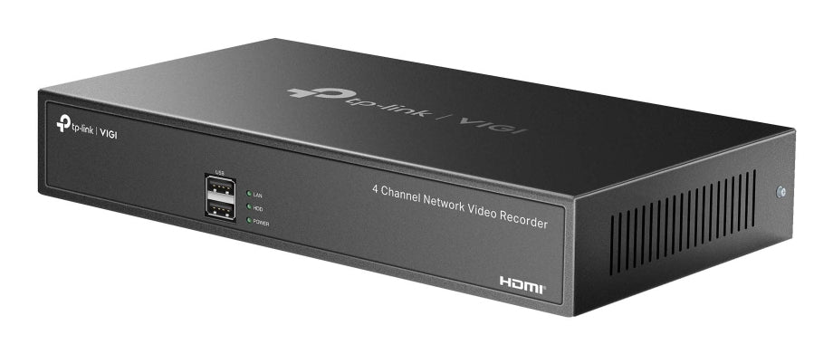 TP-Link VIGI NVR1004H NVR – 4K, 1 PoE-Port, für ONVIF, schwarz