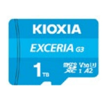 Kioxia EXCERIA G3 microSDXC 1 TB – UHS-I, Klasse 10, U3, V30, A2, 160/50 MB/s, inkl. SD-Adapter