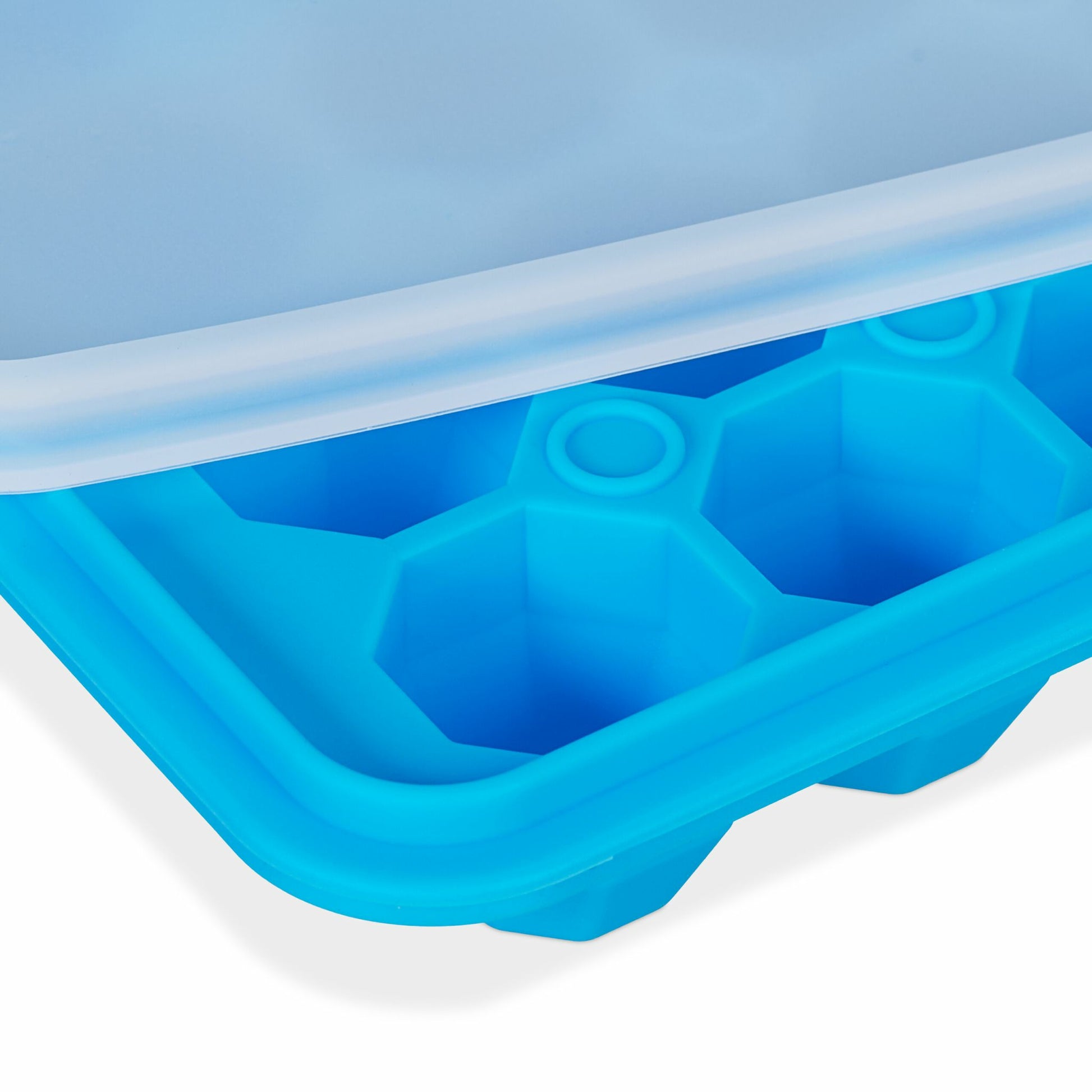 Relaxdays Eiswürfelform Diamant – 12,5 × 20,5 × 3 cm, Silikon, Blau, Transparent, 3 Stk., 24 Eiswürfel