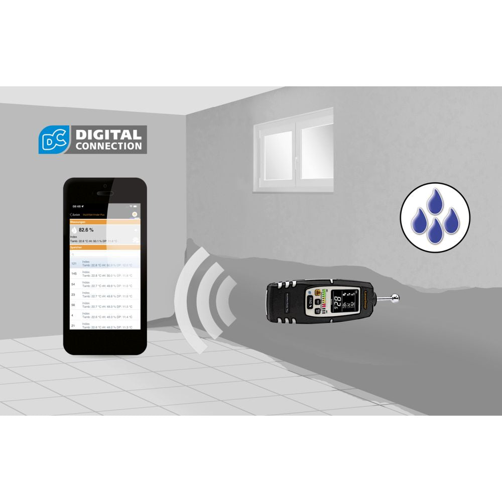 Laserliner MultiWet-Finder Plus – Elektronisches Hygrometer, Batterien inklusive