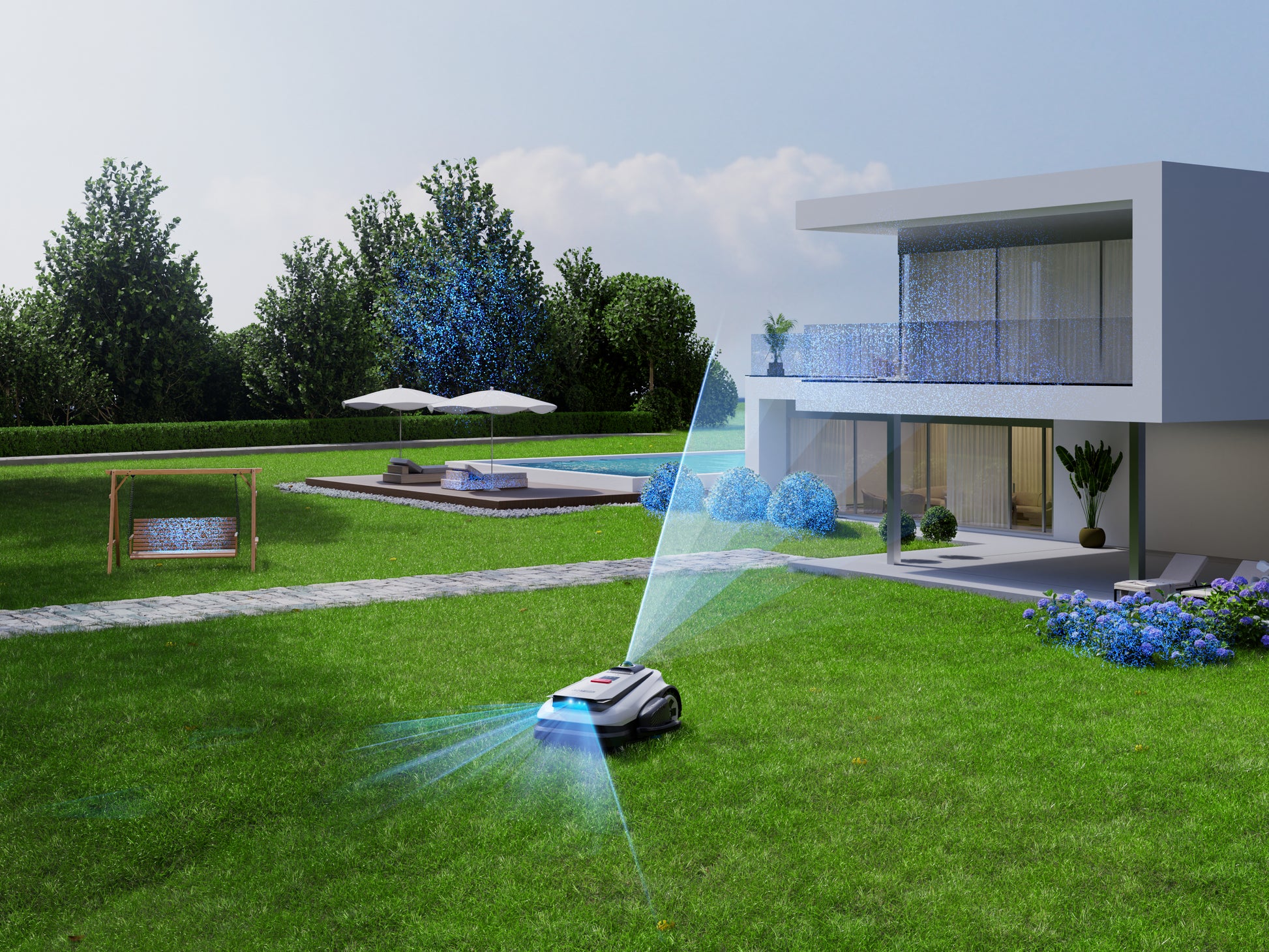 Ecovacs GOAT A3000 LiDAR Pro – Mähroboter – 3000 m², 33 cm Schnittbreite, 70 min Ladezeit