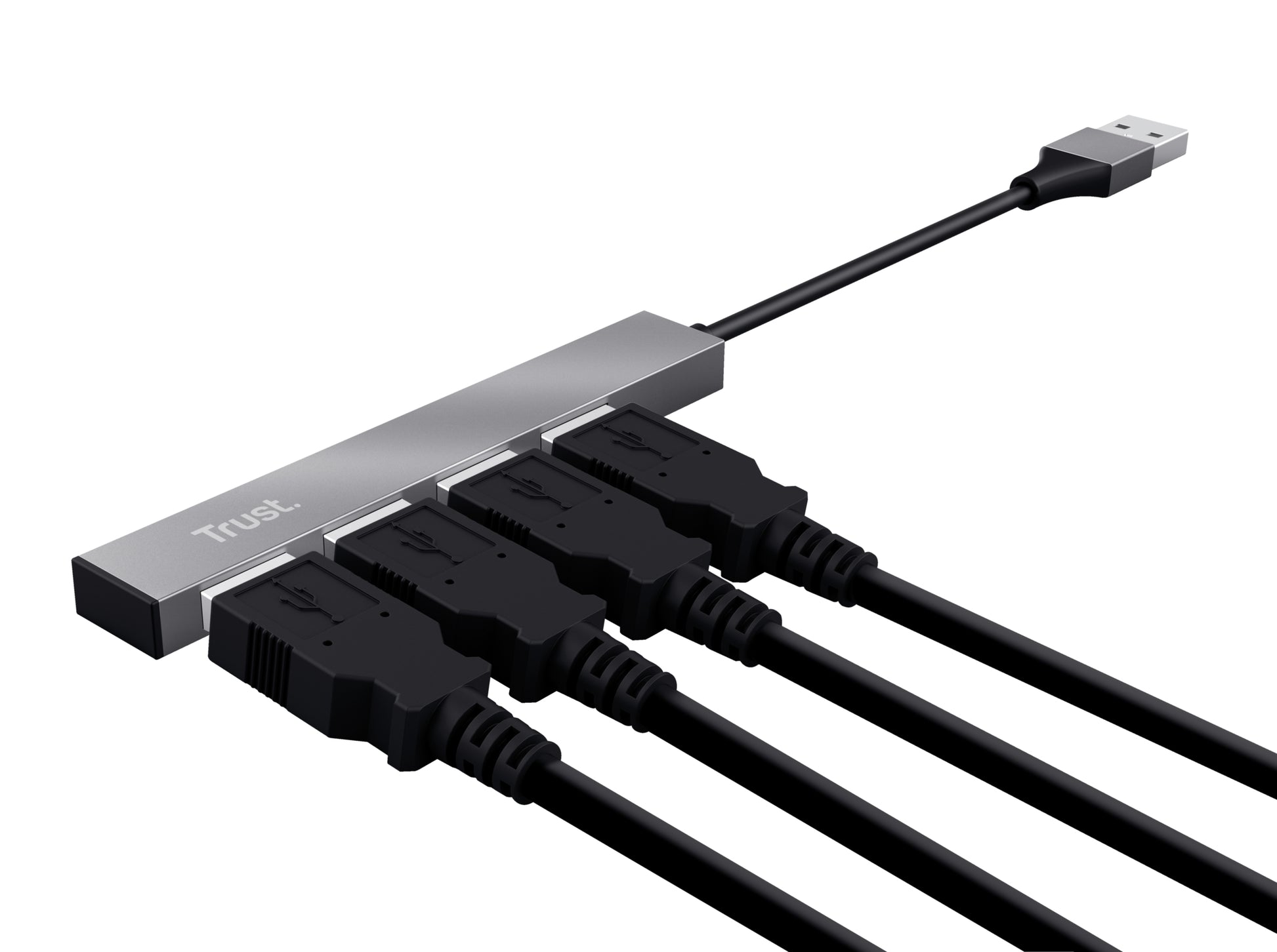 Trust Halyx Mini USB-Hub – USB 2.0, 4× USB-A, für Windows/Mac/ChromeOS