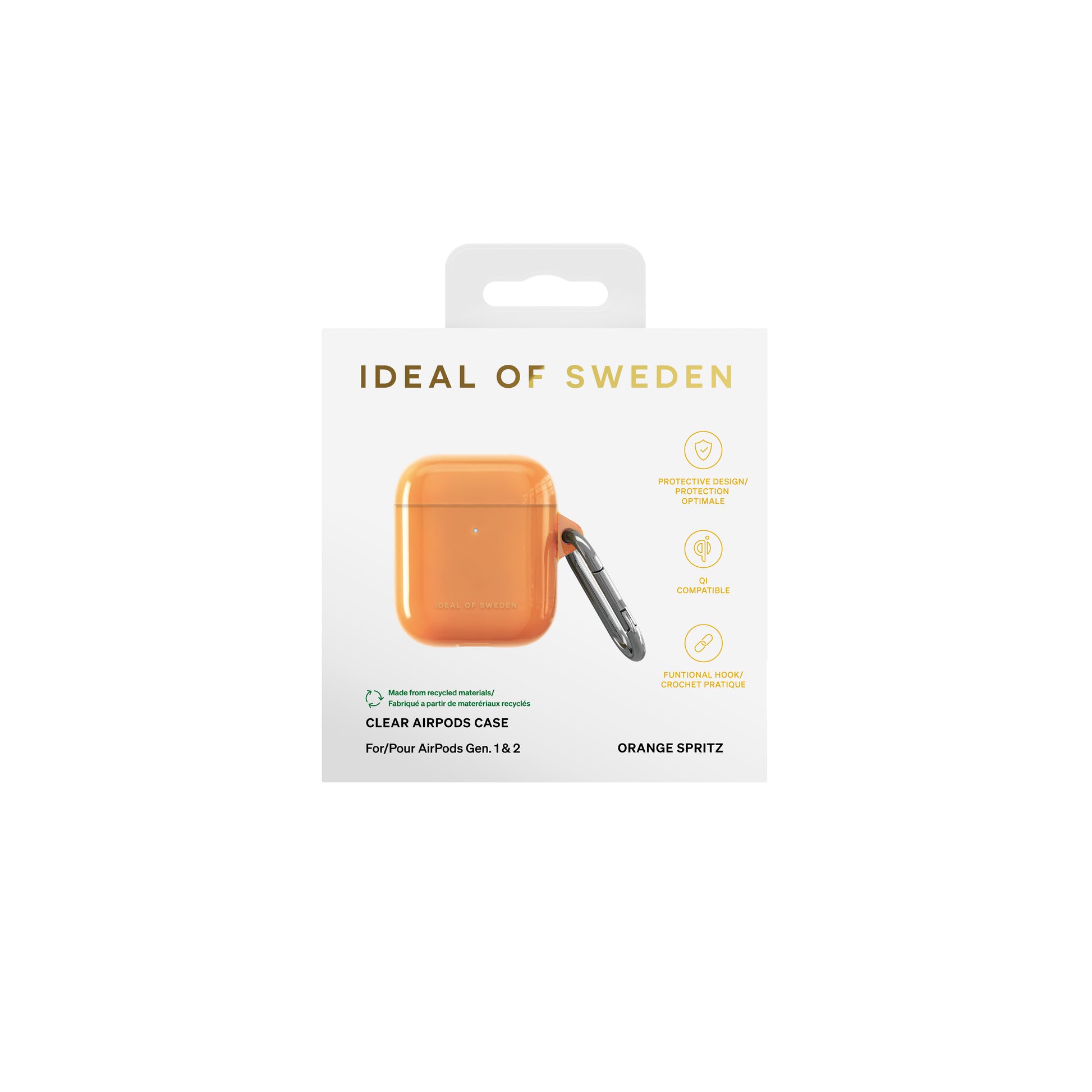 iDeal of Sweden IDCLAPC-499 – Schutzhülle – für Apple AirPods (1. & 2. Gen.) – TPU – Orange