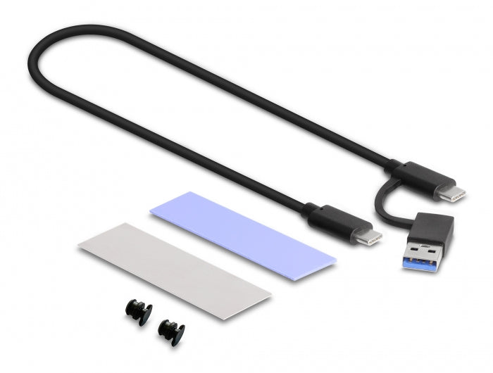 DeLOCK 1-Bay Gehäuse – M.2 NVMe/PCIe, SATA SSD, USB-C 10 Gbit/s