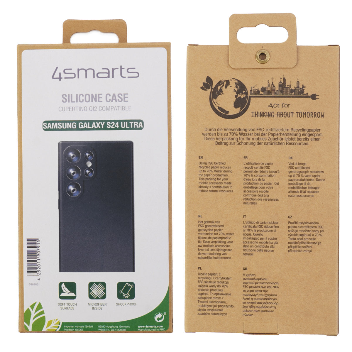 4smarts Cupertino – Backcover – für Samsung Galaxy S24 Ultra, MagSafe, Silikon, Schwarz