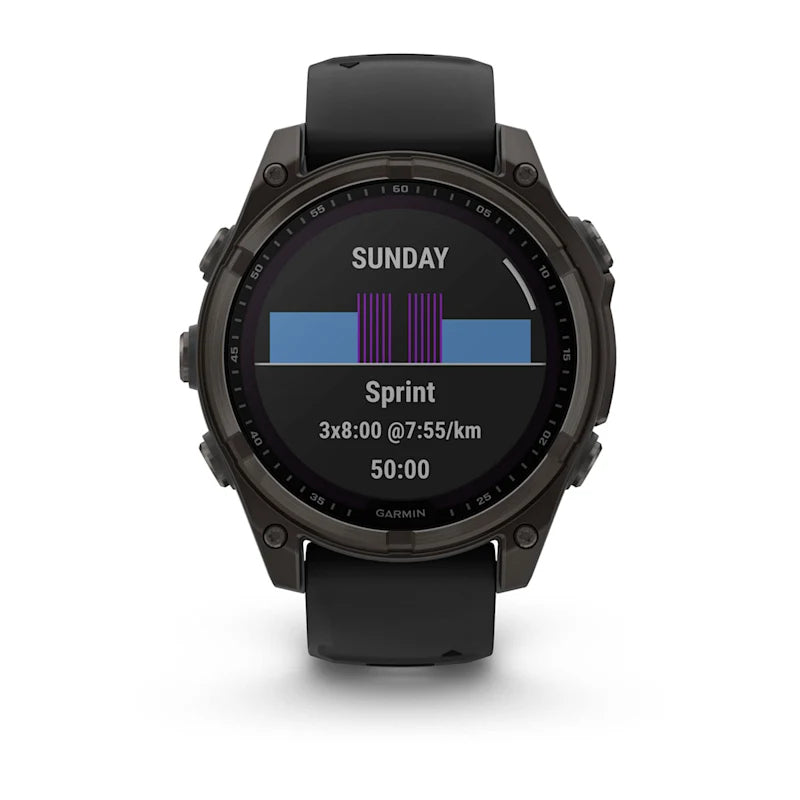 Garmin Fenix 8 Solar Sapphire – GPS-Smartwatch – 47 mm, 1,3", GPS, Saphirglas, 100 m, Schwarz, Sportarmband