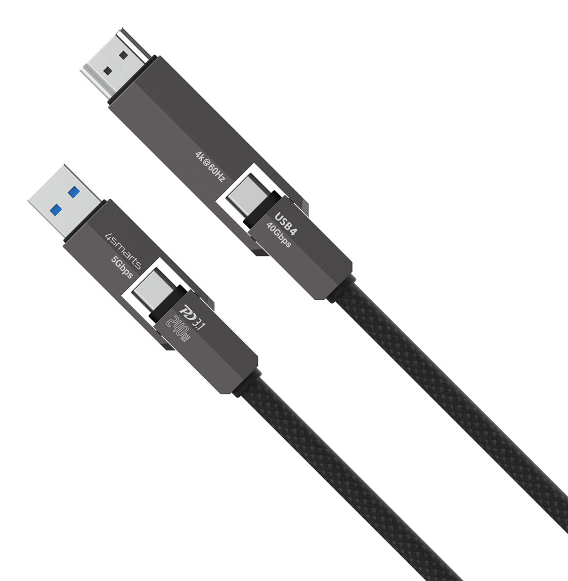 4smarts HDMI-Kabel, USB-A – für Universal, Schwarz