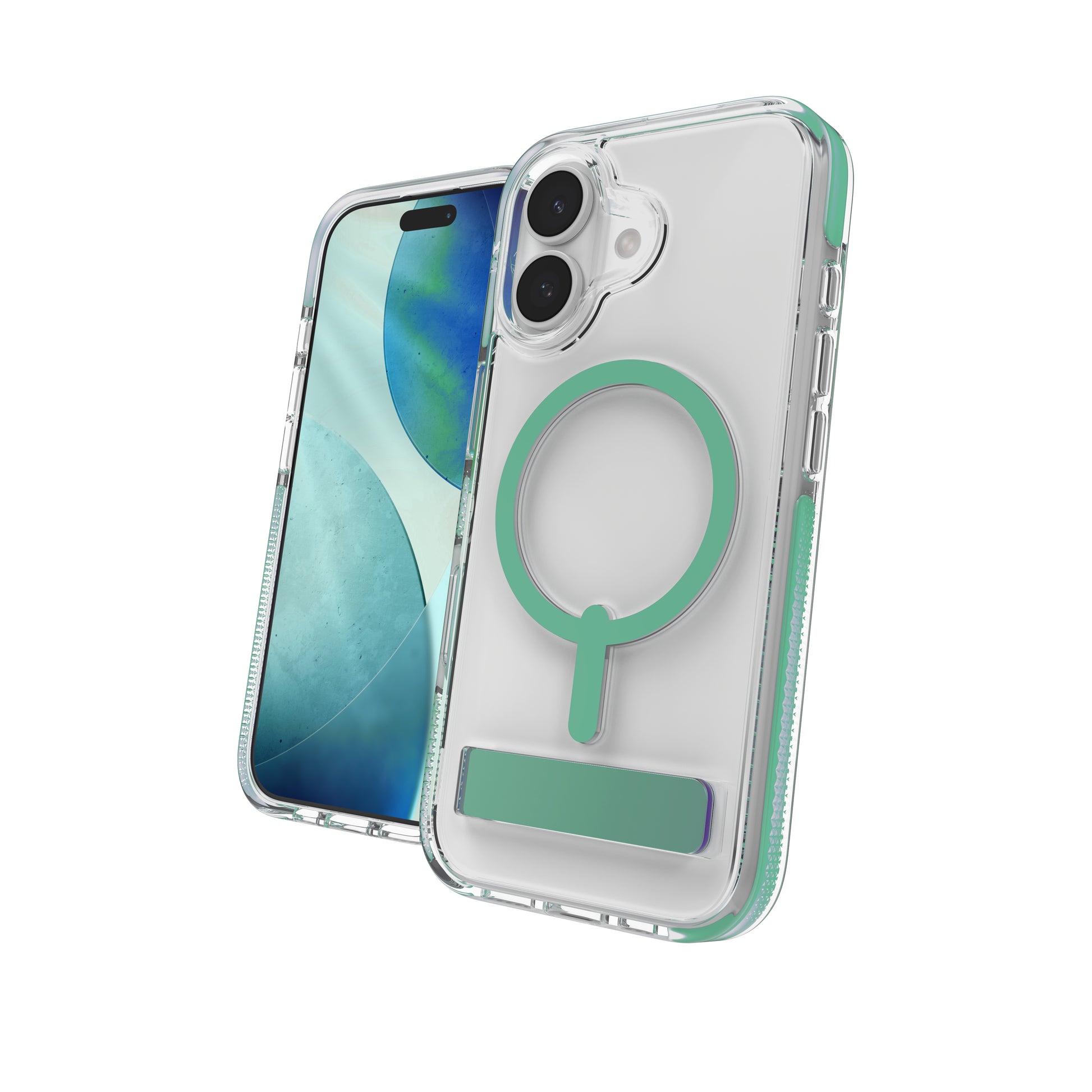 ZAGG Santa Cruz Snap Backcover – für Apple iPhone 17, MagSafe, mit Ständer, Graphen, Grün, bis 4 m Sturzsicher