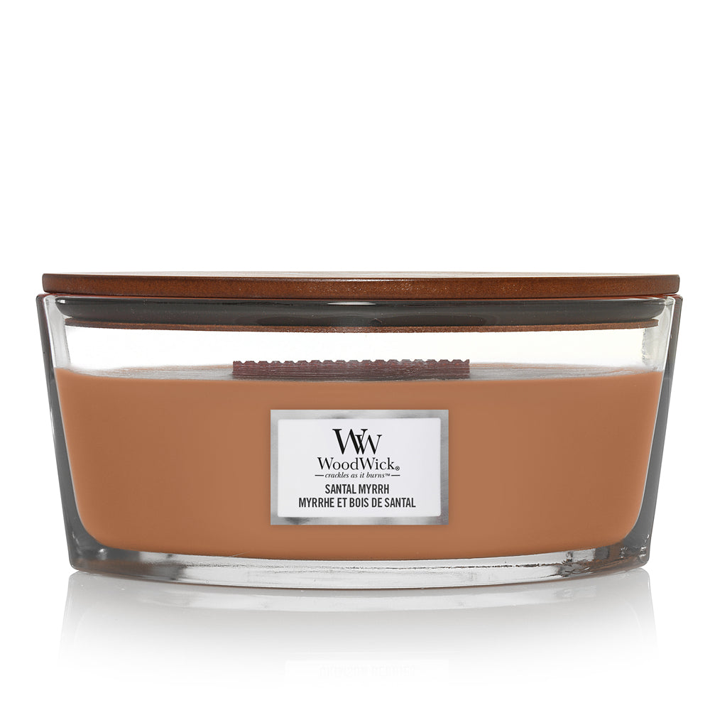 WoodWick Santal Myrrh – Duftkerze, Ellipse, 40 h
