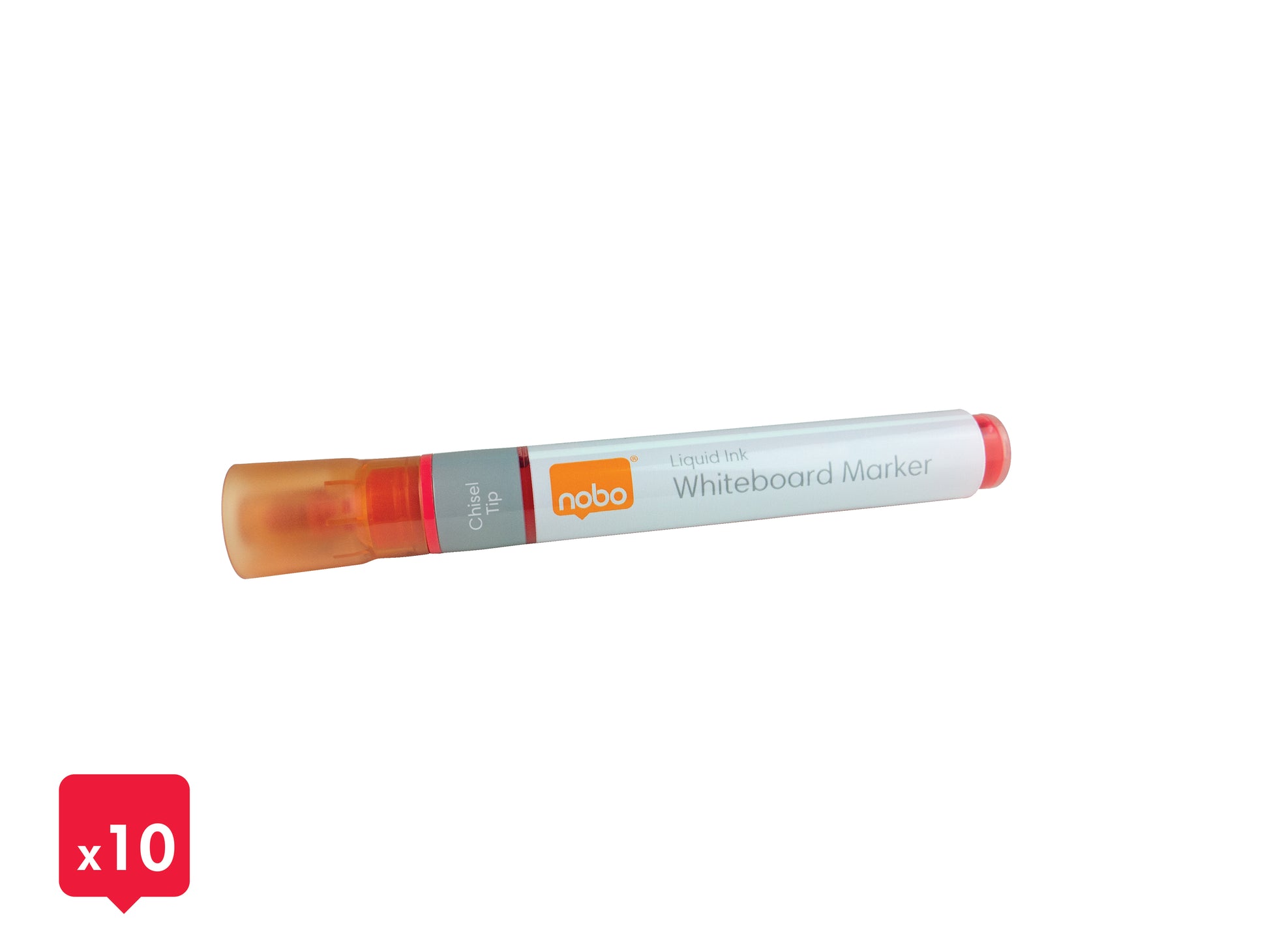 Nobo Nicht-permanenter Marker N-Marker Viscom – fein 4 mm – rot – 10er-Set – trocken abwischbar