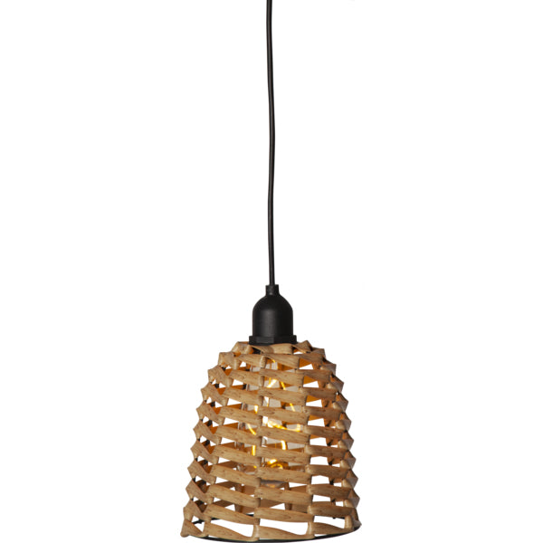 Star Trading Dekorative Aussenleuchte 857-33 – Ø 15 cm – Warmweiss, 3000 K – IP44 – Batteriebetrieben – Braun, Rattan