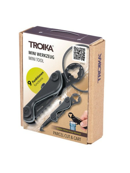 TROIKA Mini-Werkzeug – Parcel Cut & Cart, Multitool, 9 Funktionen