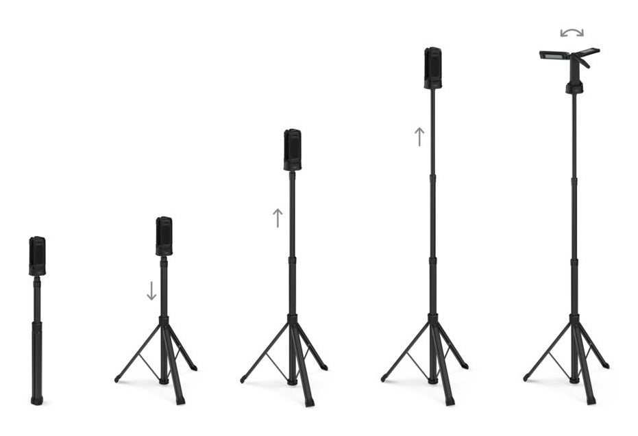 Ansmann Arbeitsleuchte Triohead 7000R – 7000 lm, Akku 4000 mAh, 66 W, IPX4, dimmbar – Schwarz