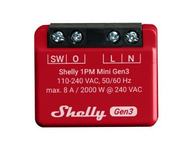 Shelly 1PM Mini Gen3 – Smart-Steckdose – WLAN, 8 A, Verbrauchsmessung – für Amazon Alexa, Google Assistant