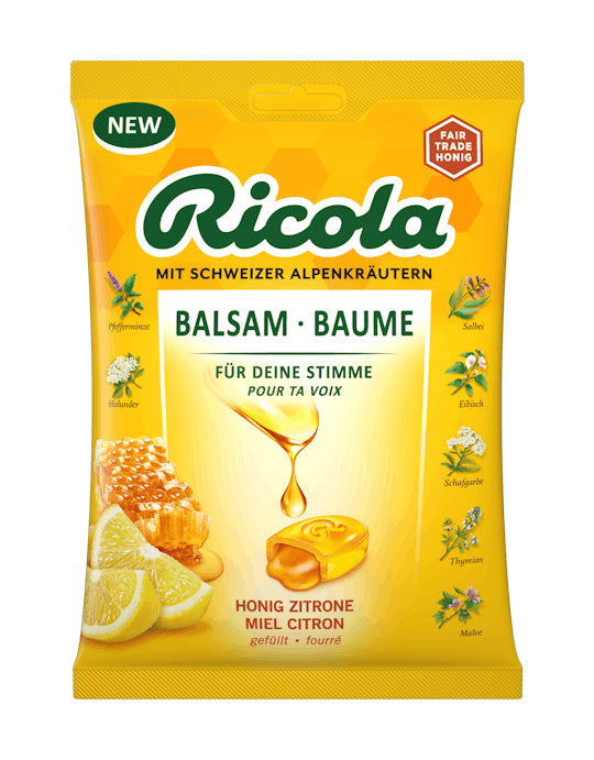 Ricola Balsam Lutschbonbons – Honig & Zitrone, glutenfrei – 68 g