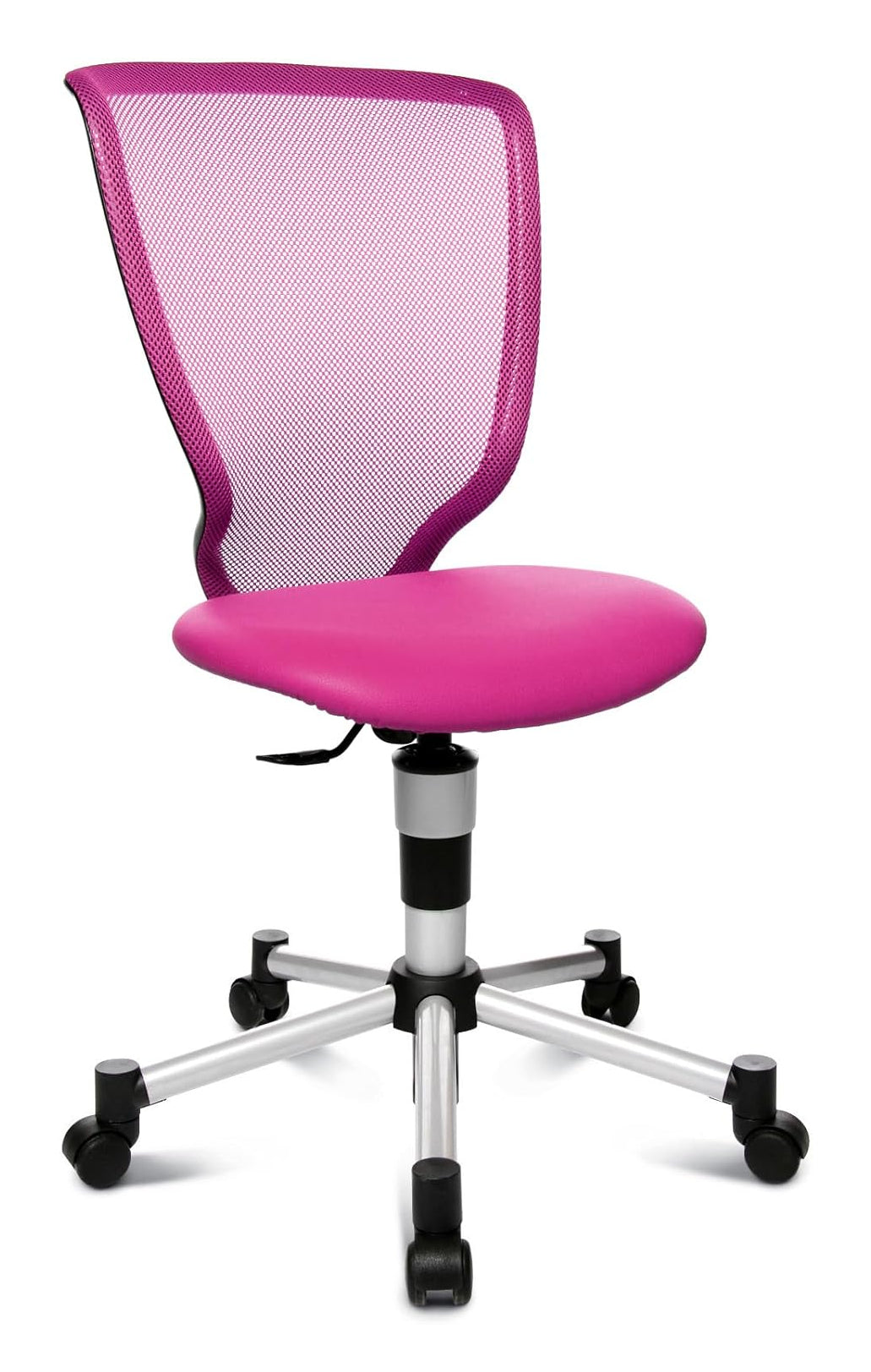Topstar Kinder Bürostuhl Titan Junior – Gesamthöhe 98 cm, Netzrücken, Rosa