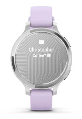Garmin Lily 2 Active – Smartwatch – 38 mm, GPS, Bluetooth, Gorilla Glass 3, 5 ATM, Silber, Purple Jasmine
