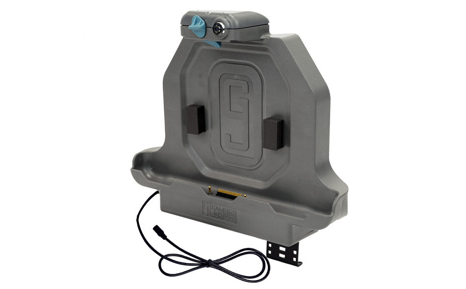Gamber-Johnson Tablet-Halterung für Zebra ET51/56 – 8", 2× USB 2.0, VESA 75×75 – Schwarz