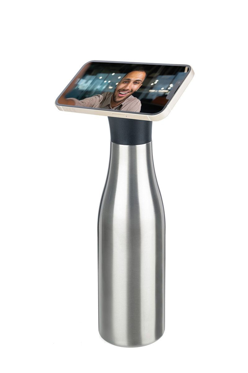 TROIKA Isolierflasche 550 ml – Doppelwandig 12 h Heiss / 24 h Kalt, Edelstahl, Klappdeckel